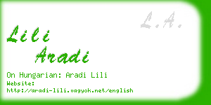 lili aradi business card